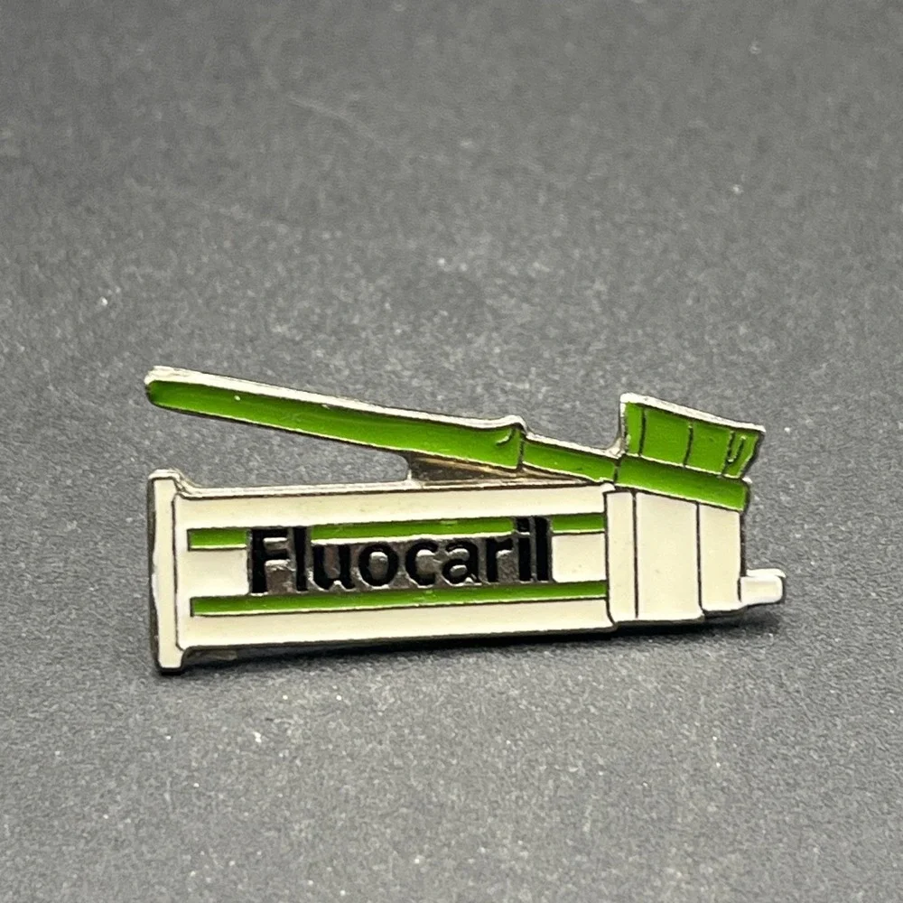 Fluocaril Toothpaste Toothbrush Lapel Hat Pin‎